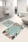 Set di 2 Tappetini da bagno antiscivolo Lale BPS210 Rectangle Multicolore, 100 x 60 cm / 60 x 50 cm (2)