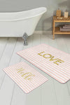 Set di 2 Tappetini da bagno antiscivolo Lale BPS212 Rectangle Multicolore, 100 x 60 cm / 60 x 50 cm