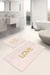 Set di 2 Tappetini da bagno antiscivolo Lale BPS212 Rectangle Multicolore, 100 x 60 cm / 60 x 50 cm (1)