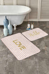 Set di 2 Tappetini da bagno antiscivolo Lale BPS212 Rectangle Multicolore, 100 x 60 cm / 60 x 50 cm (2)