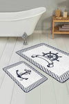 Set di 2 Tappetini da bagno antiscivolo Lale BPS215 Rectangle Multicolore, 100 x 60 cm / 60 x 50 cm