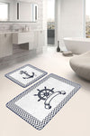 Set di 2 Tappetini da bagno antiscivolo Lale BPS215 Rectangle Multicolore, 100 x 60 cm / 60 x 50 cm (1)