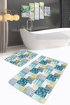 Set di 2 Tappetini da bagno antiscivolo Lale BPS217 Rectangle Multicolore, 100 x 60 cm / 60 x 50 cm (1)