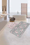 Set di 2 Tappetini da bagno antiscivolo Lale BPS218 Rectangle Multicolore, 100 x 60 cm / 60 x 50 cm (1)