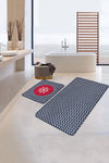 Set di 2 Tappetini da bagno antiscivolo Lale BPS219 Rectangle Multicolore, 100 x 60 cm / 60 x 50 cm