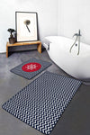 Set di 2 Tappetini da bagno antiscivolo Lale BPS219 Rectangle Multicolore, 100 x 60 cm / 60 x 50 cm (1)