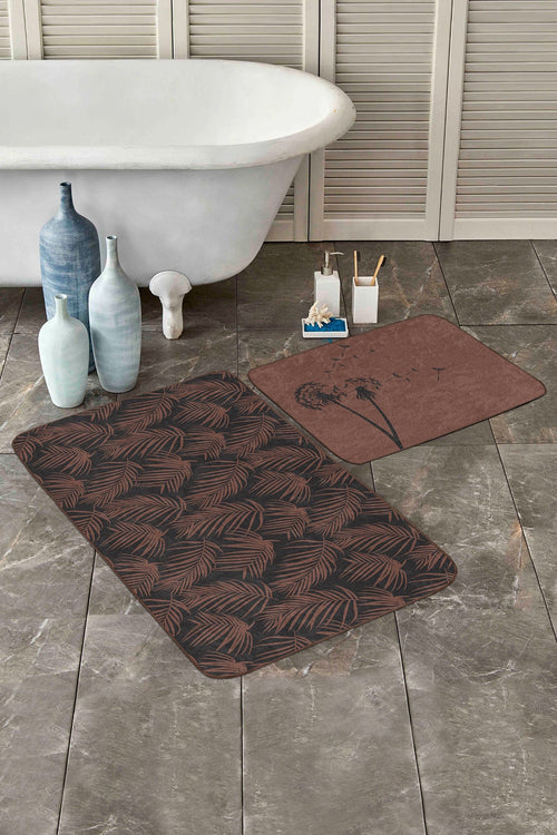 Set di 2 Tappetini da bagno antiscivolo Leyla BPS452 Rectangle Multicolore, 100 x 60 cm / 60 x 50 cm (1)