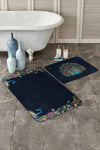 Set di 2 Tappetini da bagno antiscivolo Leyla BPS490 Rectangle Multicolore, 100 x 60 cm / 60 x 50 cm (2)