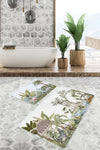 Set di 2 Tappetini da bagno antiscivolo Leyla BPS500 Rectangle Multicolore, 100 x 60 cm / 60 x 50 cm (2)