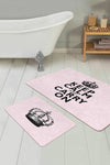 Set di 2 Tappetini da bagno antiscivolo Leyla BPS508 Rectangle Multicolore, 100 x 60 cm / 60 x 50 cm
