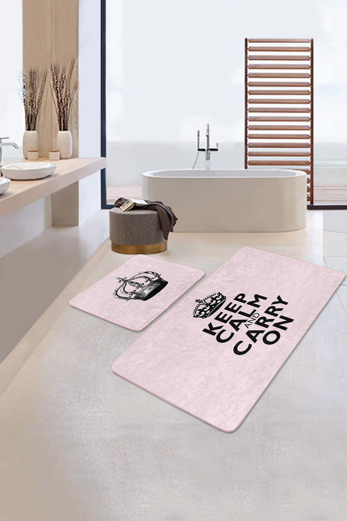 Set di 2 Tappetini da bagno antiscivolo Leyla BPS508 Rectangle Multicolore, 100 x 60 cm / 60 x 50 cm (1)