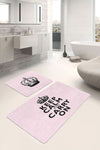 Set di 2 Tappetini da bagno antiscivolo Leyla BPS508 Rectangle Multicolore, 100 x 60 cm / 60 x 50 cm (2)