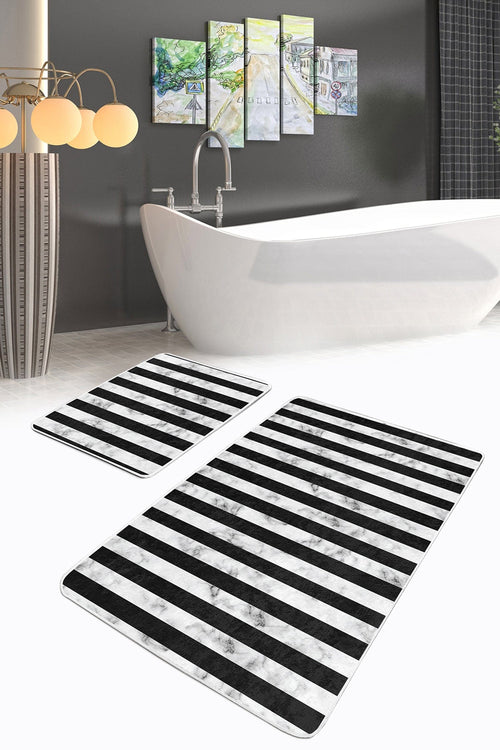 Set di 2 Tappetini da bagno antiscivolo Luna BPS58 Rectangle Multicolore, 100 x 60 cm / 60 x 50 cm (1)