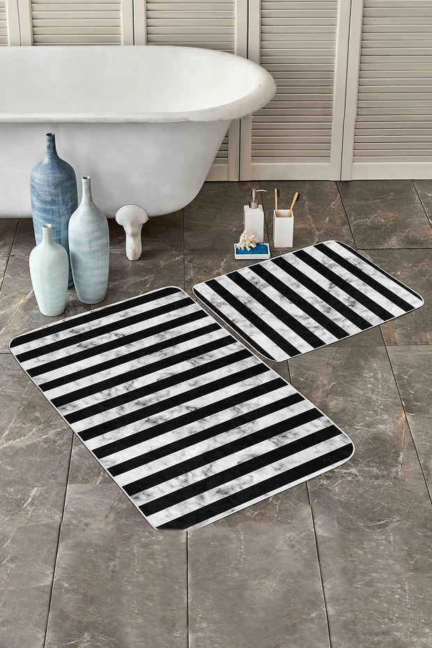 Set di 2 Tappetini da bagno antiscivolo Luna BPS58 Rectangle Multicolore, 100 x 60 cm / 60 x 50 cm (2)