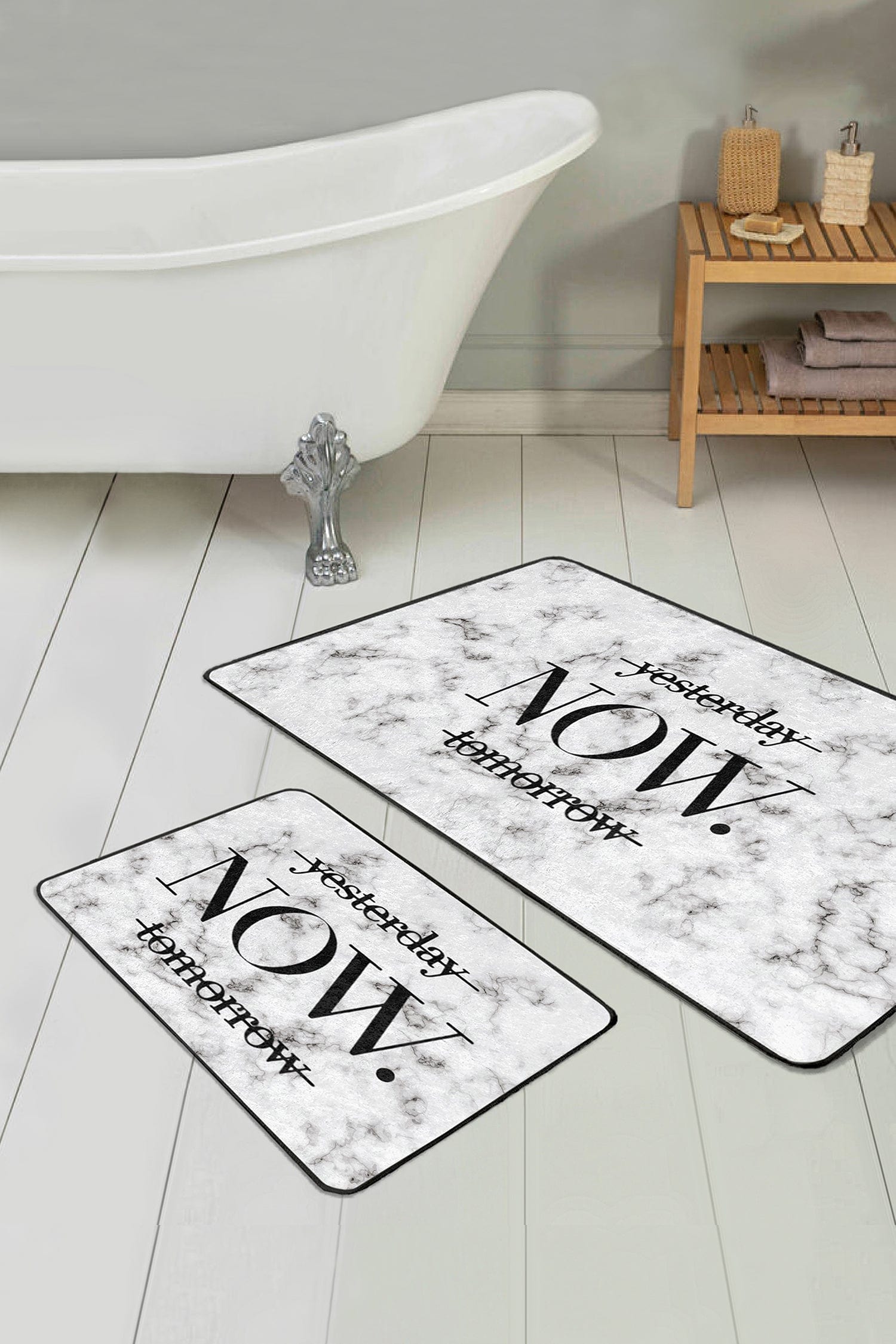 Set di 2 Tappetini da bagno antiscivolo Luna BPS59 Rectangle Multicolore, 100 x 60 cm / 60 x 50 cm