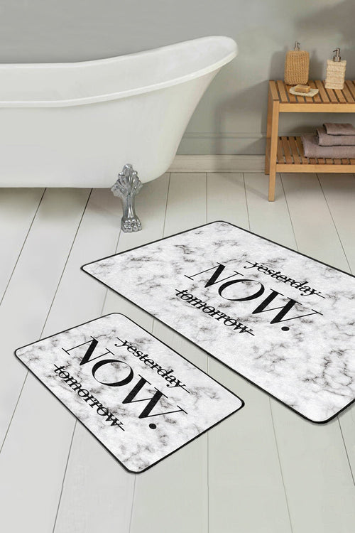 Set di 2 Tappetini da bagno antiscivolo Luna BPS59 Rectangle Multicolore, 100 x 60 cm / 60 x 50 cm