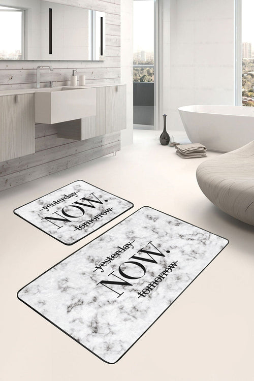 Set di 2 Tappetini da bagno antiscivolo Luna BPS59 Rectangle Multicolore, 100 x 60 cm / 60 x 50 cm (1)