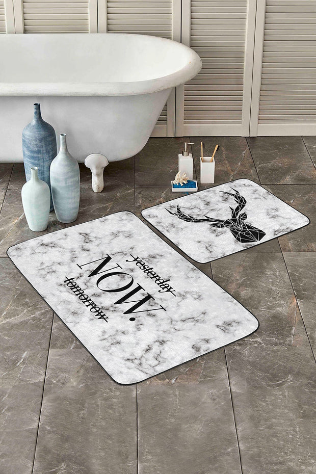 Set di 2 Tappetini da bagno antiscivolo Luna BPS60 Rectangle Multicolore, 100 x 60 cm / 60 x 50 cm