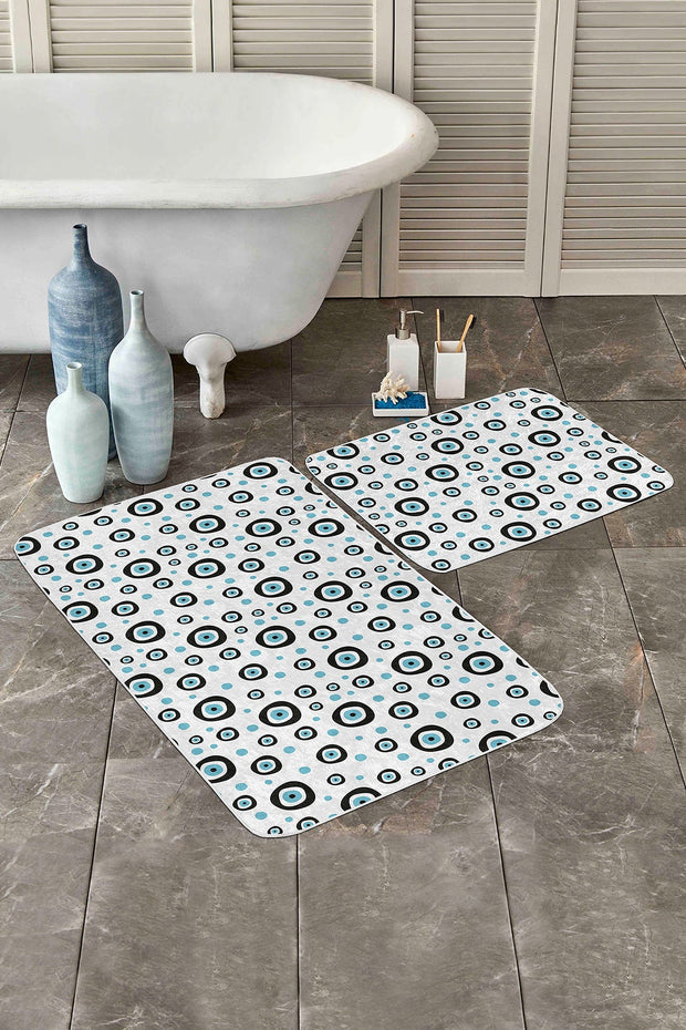 Set di 2 Tappetini da bagno antiscivolo Luna BPS61 Rectangle Multicolore, 100 x 60 cm / 60 x 50 cm