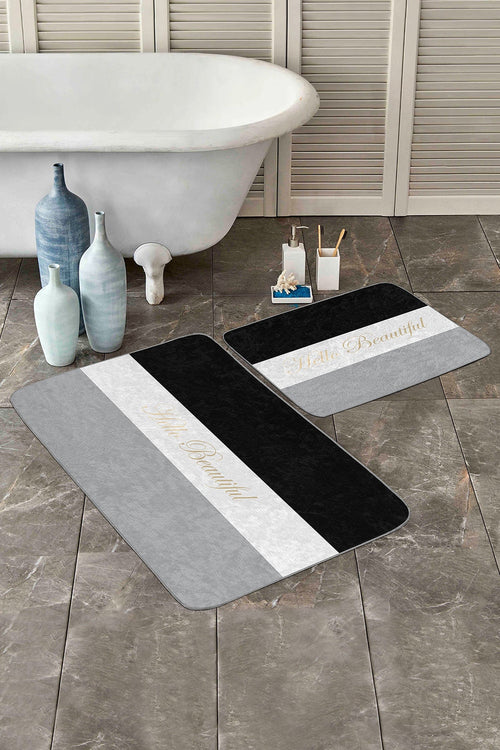 Set di 2 Tappetini da bagno antiscivolo Luna BPS65 Rectangle Multicolore, 100 x 60 cm / 60 x 50 cm