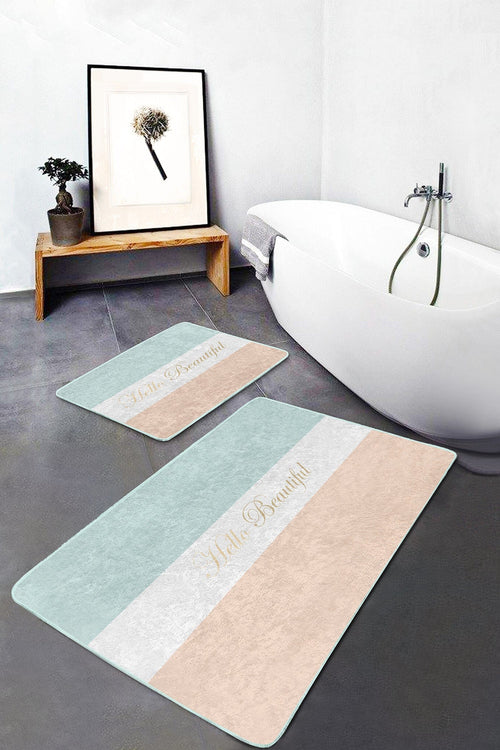 Set di 2 Tappetini da bagno antiscivolo Luna BPS66 Rectangle Multicolore, 100 x 60 cm / 60 x 50 cm