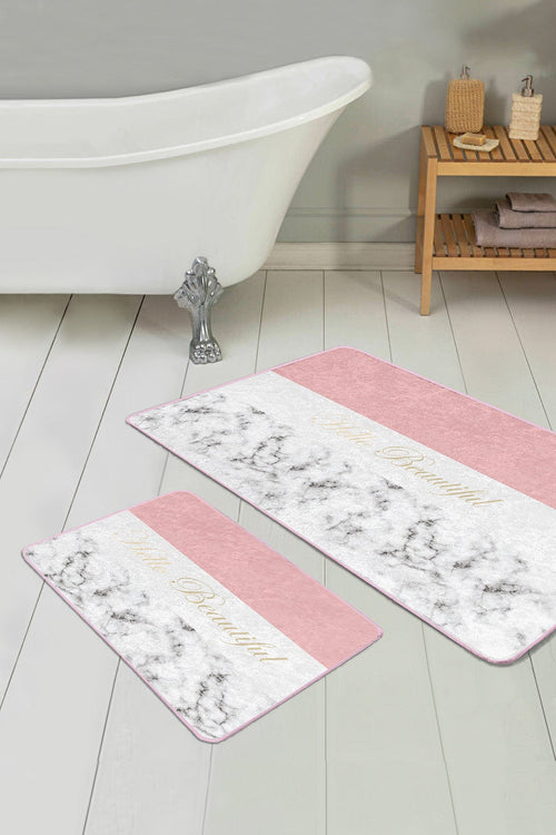 Set di 2 Tappetini da bagno antiscivolo Luna BPS67 Rectangle Multicolore, 100 x 60 cm / 60 x 50 cm (1)
