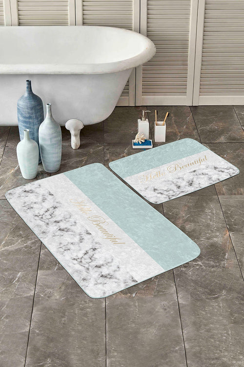 Set di 2 Tappetini da bagno antiscivolo Luna BPS68 Rectangle Multicolore, 100 x 60 cm / 60 x 50 cm