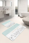 Hillkar Global Set di 2 Tappetini da bagno antiscivolo Luna BPS68 Rectangle Multicolore, 100 x 60 cm / 60 x 50 cm