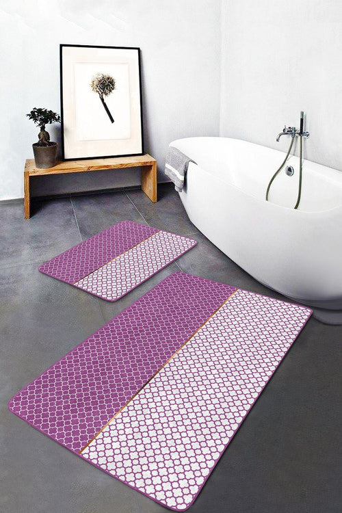 Set di 2 Tappetini da bagno antiscivolo Luna BPS76 Rectangle Multicolore, 100 x 60 cm / 60 x 50 cm