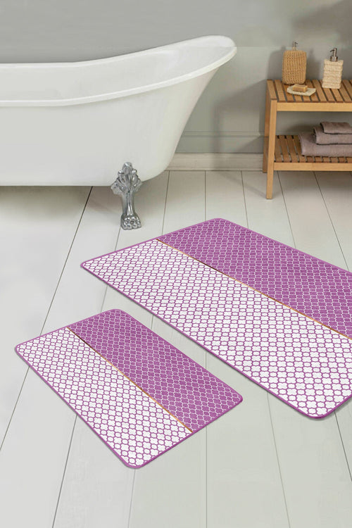 Set di 2 Tappetini da bagno antiscivolo Luna BPS76 Rectangle Multicolore, 100 x 60 cm / 60 x 50 cm (1)