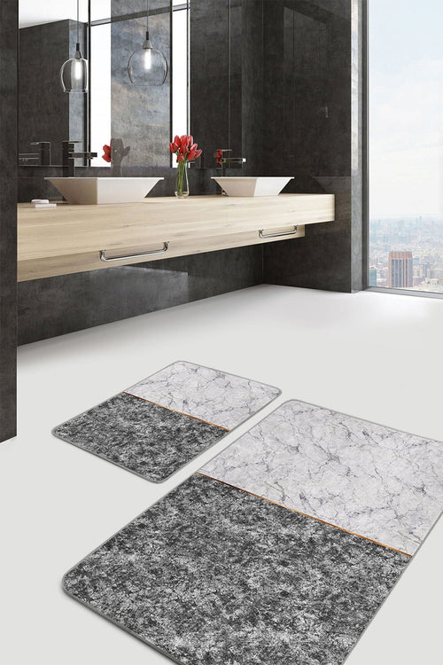 Set di 2 Tappetini da bagno antiscivolo Luna BPS77 Rectangle Multicolore, 100 x 60 cm / 60 x 50 cm