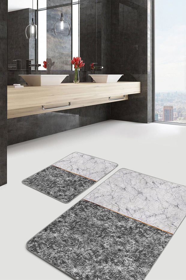 Set di 2 Tappetini da bagno antiscivolo Luna BPS77 Rectangle Multicolore, 100 x 60 cm / 60 x 50 cm