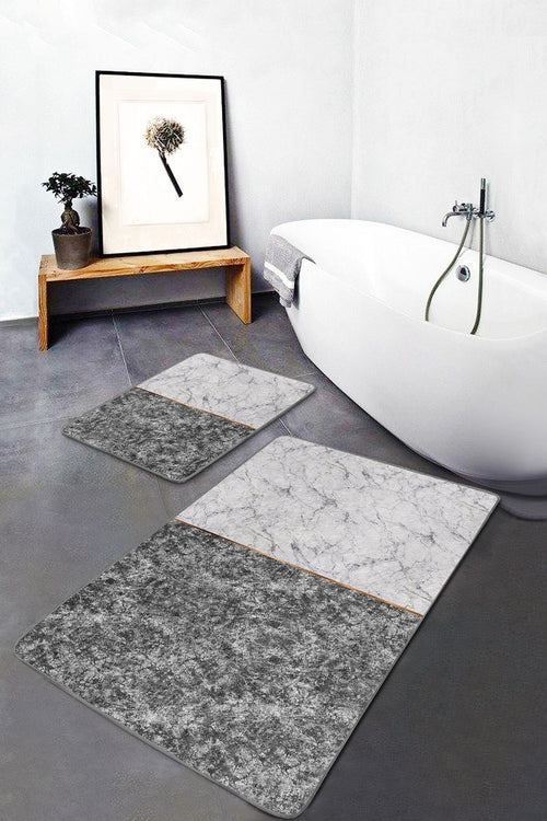 Set di 2 Tappetini da bagno antiscivolo Luna BPS77 Rectangle Multicolore, 100 x 60 cm / 60 x 50 cm (1)