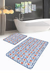 Set di 2 Tappetini da bagno antiscivolo Melike BPS444 Rectangle Multicolore, 100 x 60 cm / 60 x 50 cm