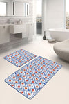 Set di 2 Tappetini da bagno antiscivolo Melike BPS444 Rectangle Multicolore, 100 x 60 cm / 60 x 50 cm (2)