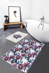 Set di 2 Tappetini da bagno antiscivolo Melike BPS445 Rectangle Multicolore, 100 x 60 cm / 60 x 50 cm (1)