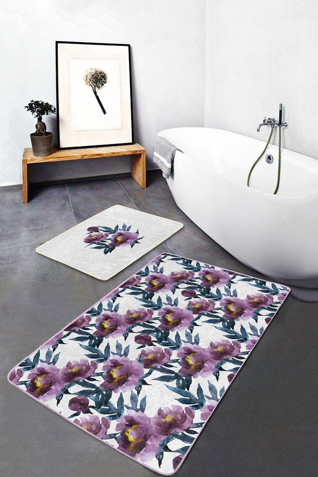 Set di 2 Tappetini da bagno antiscivolo Melike BPS445 Rectangle Multicolore, 100 x 60 cm / 60 x 50 cm (1)