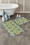 Set di 2 Tappetini da bagno antiscivolo Melike BPS447 Rectangle Multicolore, 100 x 60 cm / 60 x 50 cm (2)
