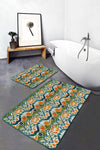 Set di 2 Tappetini da bagno antiscivolo Melike BPS448 Rectangle Multicolore, 100 x 60 cm / 60 x 50 cm (1)
