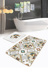 Set di 2 Tappetini da bagno antiscivolo Melike BPS449 Rectangle Multicolore, 100 x 60 cm / 60 x 50 cm