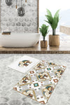 Set di 2 Tappetini da bagno antiscivolo Melike BPS449 Rectangle Multicolore, 100 x 60 cm / 60 x 50 cm (1)