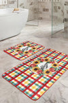 Set di 2 Tappetini da bagno antiscivolo Melisa BPS381 Rectangle Multicolore, 100 x 60 cm / 60 x 50 cm (2)