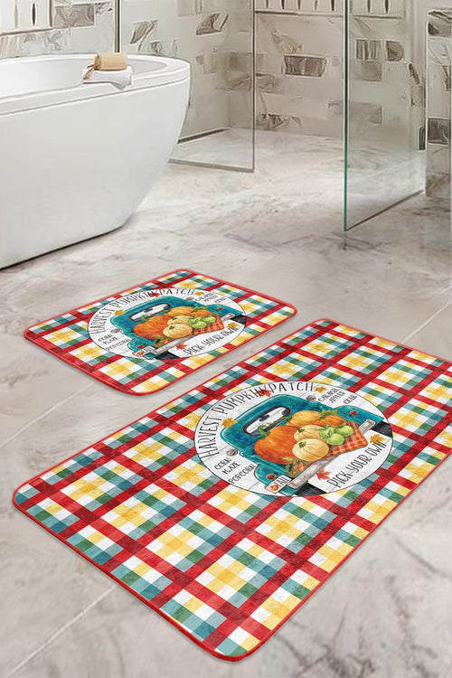 Set di 2 Tappetini da bagno antiscivolo Melisa BPS382 Rectangle Multicolore, 100 x 60 cm / 60 x 50 cm