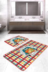 Set di 2 Tappetini da bagno antiscivolo Melisa BPS382 Rectangle Multicolore, 100 x 60 cm / 60 x 50 cm (2)