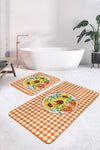 Set di 2 Tappetini da bagno antiscivolo Melisa BPS384 Rectangle Multicolore, 100 x 60 cm / 60 x 50 cm (1)