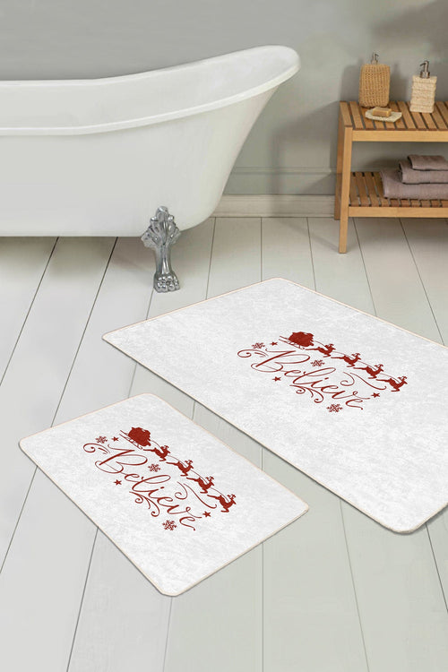 Set di 2 Tappetini da bagno antiscivolo Melisa BPS385 Rectangle Multicolore, 100 x 60 cm / 60 x 50 cm (1)