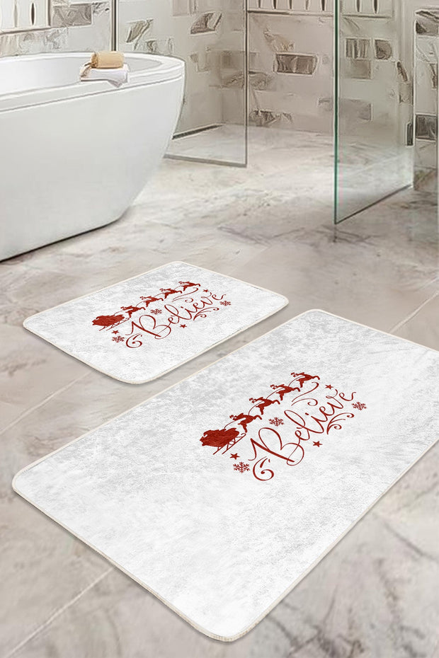 Set di 2 Tappetini da bagno antiscivolo Melisa BPS385 Rectangle Multicolore, 100 x 60 cm / 60 x 50 cm (2)