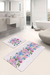 Set di 2 Tappetini da bagno antiscivolo Melo BPS101 Rectangle Multicolore, 100 x 60 cm / 60 x 50 cm
