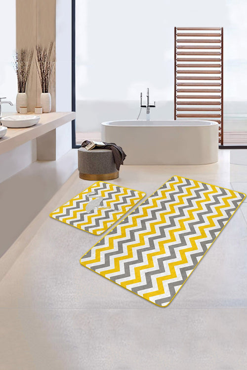 Set di 2 Tappetini da bagno antiscivolo Melo BPS127 Rectangle Multicolore, 100 x 60 cm / 60 x 50 cm (1)