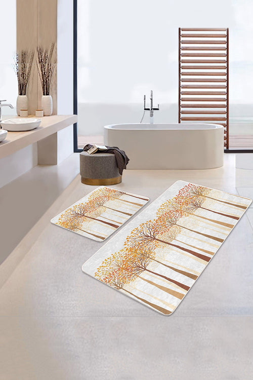 Set di 2 Tappetini da bagno antiscivolo Melo BPS155 Rectangle Multicolore, 100 x 60 cm / 60 x 50 cm (1)